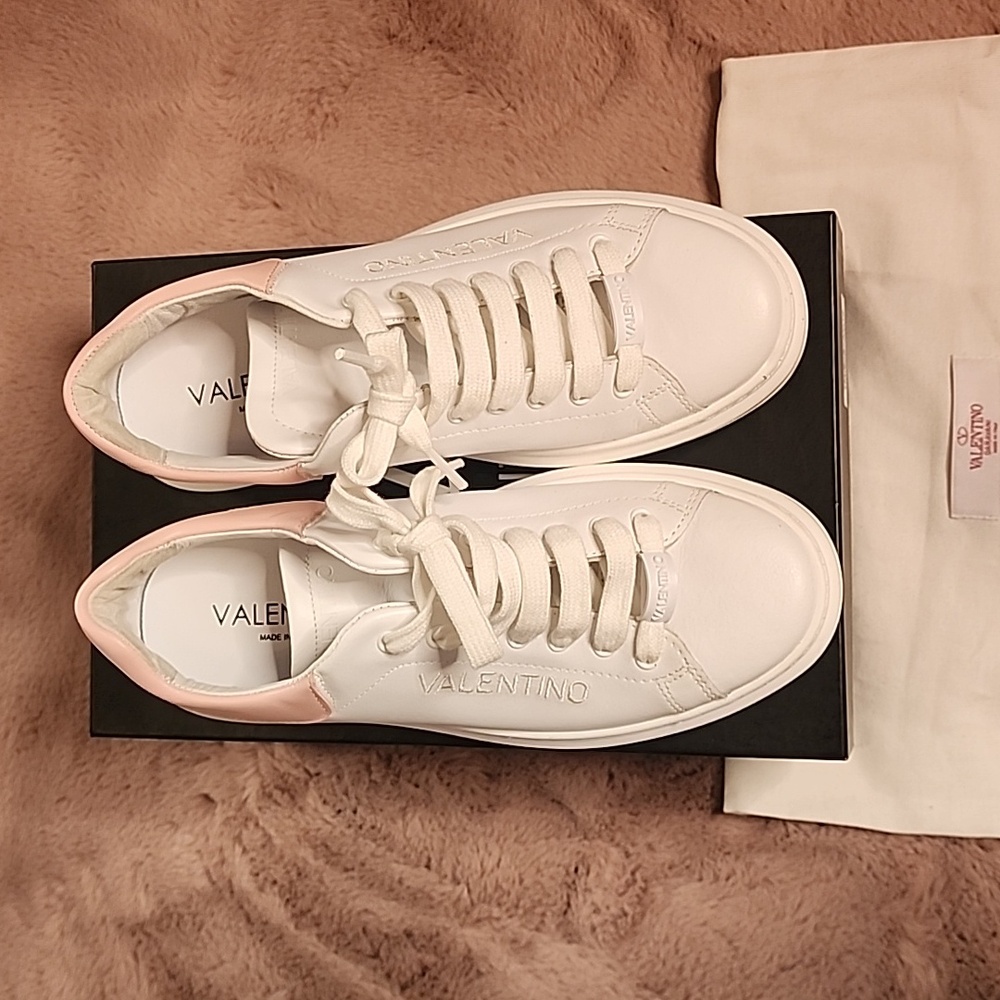 Valentino Fresia white pink sneakers size 10